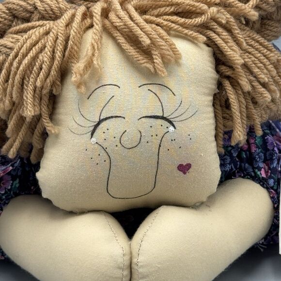 2001 One of a Kind Dolls Hand Made Kathy Eitel Purple Kiss My Grits Fabric Doll - Picture 2 of 11